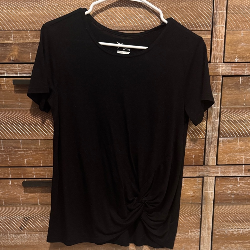 Old Navy Black Short Sleeve Twist Tee